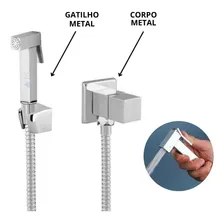 Kit 3 Ducha Higiênica Quadrada Cromada Prateada Padrão Deca Foto mini 3