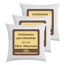 Kit 3 Enchimento Para Almofadas Fibra Siliconada 42x42 Cor Branco Foto mini 1