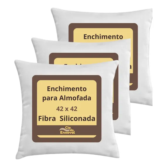 Kit 3 Enchimento Para Almofadas Fibra Siliconada 42x42 Cor Branco Foto 1