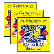 Kit 3 Encordoamento Canário Para Guitarra 010 Gesgt10 Foto mini 1