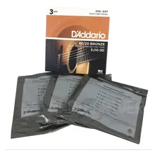 Kit 3 Encordoamento Daddario Violão 010 Aço Ej10 3d Bronze Foto mini 4