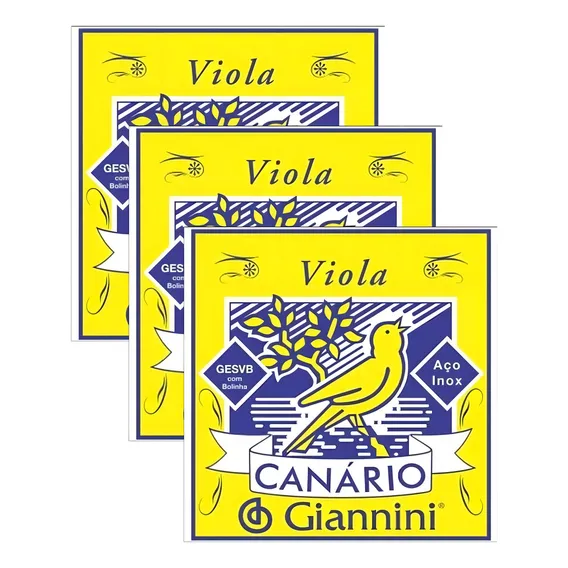 Kit 3 Encordoamento Giannini Canario Para Viola C/ Bolinha Foto 1