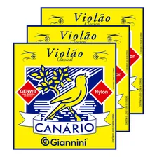 Kit 3 Encordoamento Giannini Canário Violão Nylon C/bolinha Foto mini 1