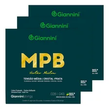 Kit 3 Encordoamento Giannini P/ Violão Nailon Cristal-prata Foto mini  3