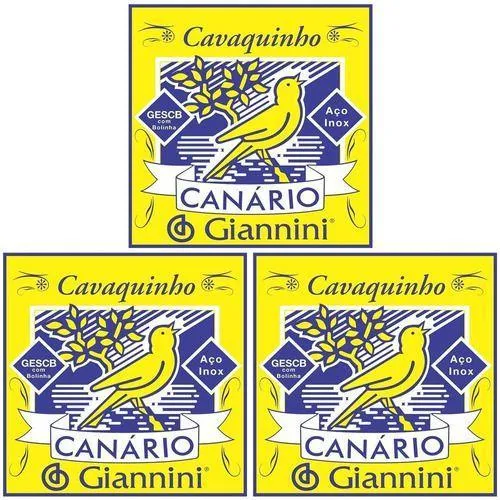 Kit 3 Encordoamento Giannini Para Cavaquinho Canário Aço Foto 1