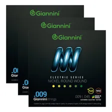 Kit 3 Encordoamento Guitarra Giannini Electric Geegstp09 Foto mini 1