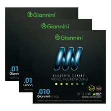 Kit 3 Encordoamento Guitarra Giannini Electric Nickel Geegst Foto  mini 1
