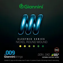 Kit 3 Encordoamento Guitarra Giannini Geegst.9 Nickel Foto mini  2