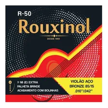 Kit 3 Encordoamento Rouxinol Violão R 50 010 Aço Bronze Foto mini 2