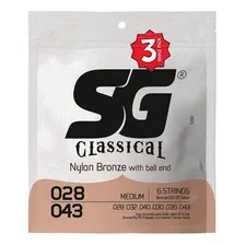 Kit 3 Encordoamento Sg Violão Nylon 028 Bronze 65/35 Foto mini  2
