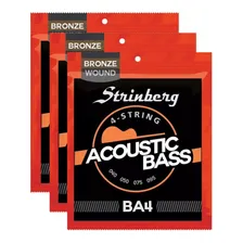 Kit 3 Encordoamento Strinberg Baixolão Baixo Acústico Ba4 Foto  mini 1