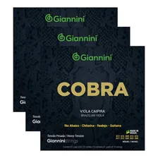 Kit 3 Encordoamento Viola Caipira Giannini Cobra Gesvnp Foto mini 1