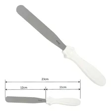 Kit 3 Espátulas Inox Confeiteiro Decorar Bolo Casa Cozinha Foto mini  2