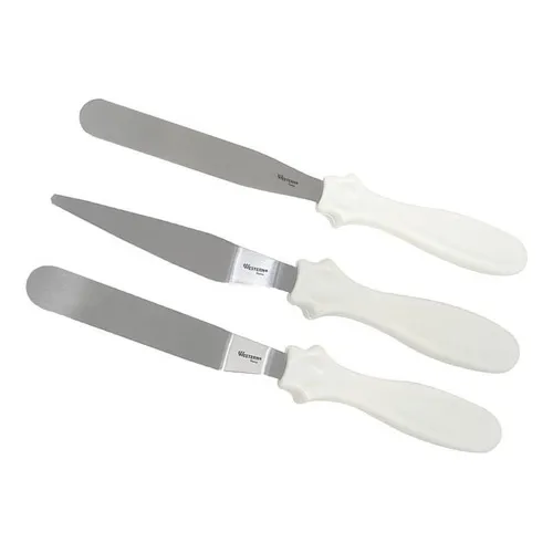 Kit 3 Espátulas Inox Confeiteiro Decorar Bolo Casa Cozinha Foto 1
