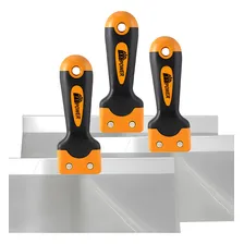 Kit 3 Espátulas Retangular Aço Inox Gesso Drywall Foto  mini 1
