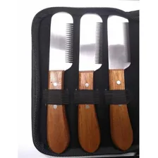 Kit 3 Facas Para Stripping Tosar Cachorros Groomers-cinza Foto  mini 1