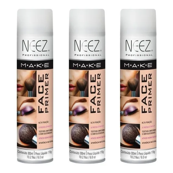 Kit 3 Face Primer Spray Neez - 300ml/170g Foto 1