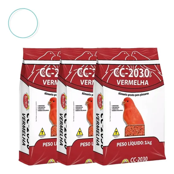 Kit 3 Farinhada Biotron Cc 2030 Vermelha Canários Pássaros Foto 1