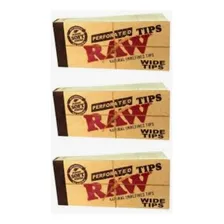 Kit 3 Filtros Piteiras De Papel Raw Tips Wide Perfurada Grow Foto mini 1