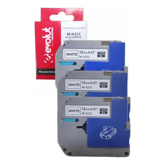 Kit 3 Fitas Rotuladora Brother Mk231 CompatÃvel Pt45 Pt-55 Foto 1