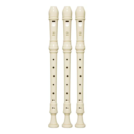Kit 3 Flautas Doce Contralto Barroca Em F Yra-28biii Yamaha Cor Creme Foto 1