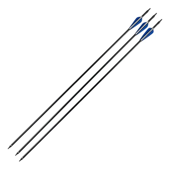 Kit 3 Flechas Fibra De Carbono Com Ponta Azul Para Arco Foto 1