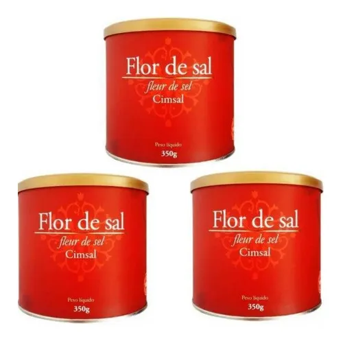 Kit 3 Flor De Sal 100% Natural Cimsal - 350g Cada Foto 1
