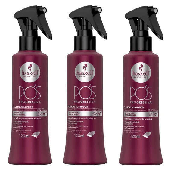 Kit 3 Fluido Haskell Creme De Pentear P贸s Progressiva 120 Foto 1