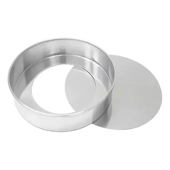 Kit 3 Forma Assadeira Fundo Falso RemovĂvel Redonda Ă 20x5cm Cor AlumĂnio Foto 1