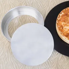 Kit 3 Formas Com Fundo RemovĂvel 25cm Redonda Em AlumĂnio Cor Prateado Foto mini 4