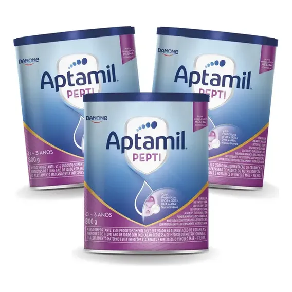 Kit 3 formula infantil em pó Danone Aptamil ProExpert Pepti 800g Foto 1