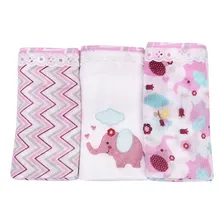 Kit 3 Fraldas De Pano Bainha Tecido Duplo Bordadas Algodão Foto mini 1