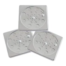 Kit 3 Grelha Ralo Inox Quadrado 10x10 Fecho Anti Odor Inseto Foto mini 1