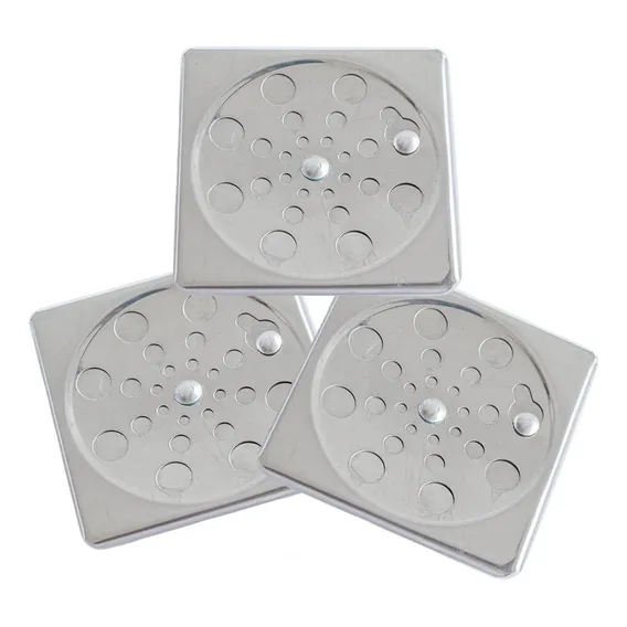 Kit 3 Grelha Ralo Inox Quadrado 10x10 Fecho Anti Odor Inseto Foto 1