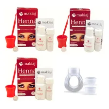 Kit 3 Henna Sobrancelha Makiaj Efeito Natural + Anel Batoque Foto mini 1