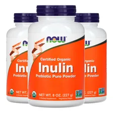 Kit 3 Inulina P贸 Puro Prebi贸tico 227g Now Foods Sabor N/a Foto mini 1