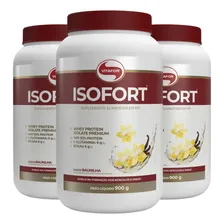 Kit 3 Isofort Whey Protein Isolado 900g - Baunilha Vitafor Foto  mini 1