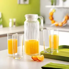 Kit 3 Jarra Vidro Tampa Alça Transparente Suco Bebidas 1l Foto mini 3