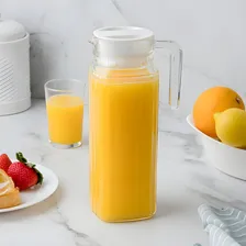 Kit 3 Jarra Vidro Tampa Alça Transparente Suco Bebidas 1l Foto mini 2