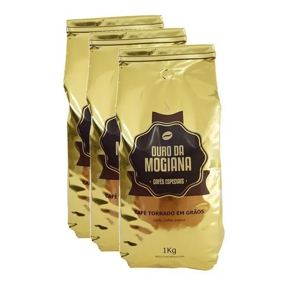 Kit 3 Kg Café Gourmet Em Grão Ouro Da Mogiana Foto 1