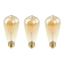 Kit 3 Lampada Filamento Retro Led Industrial 4w Ambar Ali48 Foto  mini 1