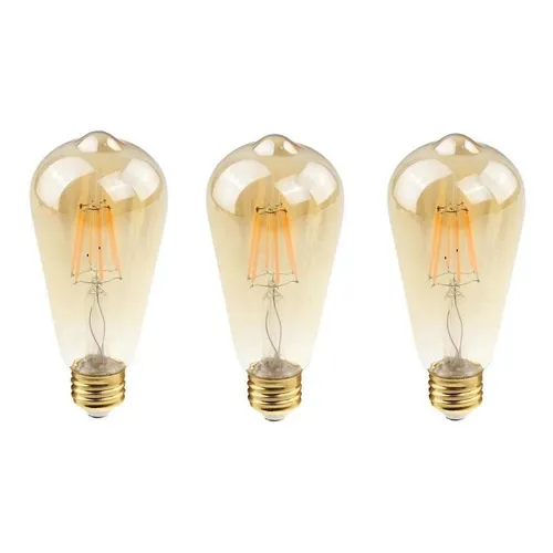 Kit 3 Lampada Filamento Retro Led Industrial 4w Ambar Ali48 Foto 1