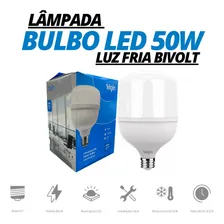 Kit 3 Lâmpada Led Bulbo 50w Alta Potência E27 Bivolt 6500k Foto mini  3