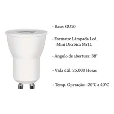 Kit 3 Lampada Led Mini Dicroica Mr11 Gu10 3w Branco Quente Foto mini  2