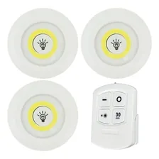 Kit 3 Lampada Luminaria Led Spot Sem Fio Controle Remoto Foto mini 1