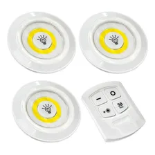 Kit 3 Lampada Luminaria Led Spot Sem Fio Controle Remoto Foto mini 3