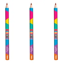 Kit 3 Lapis Cor Rainbow Multicolorido Jumbo Princesas Tris Foto  mini 1