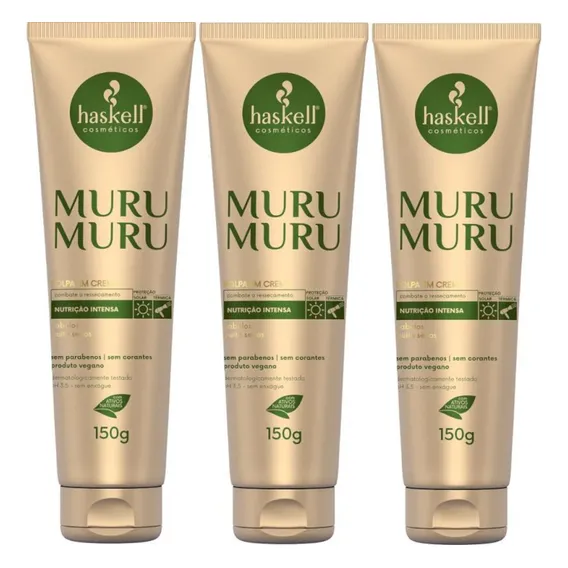 Kit 3 Leave In Haskell Creme De Pentear Murumuru 150g Foto 1