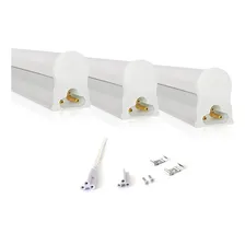 Kit 3 Led Tubular T5 120cm 18w C/calha Completa Luz Frio Luz Branco-frio 110v/220v (bivolt) Foto mini 1