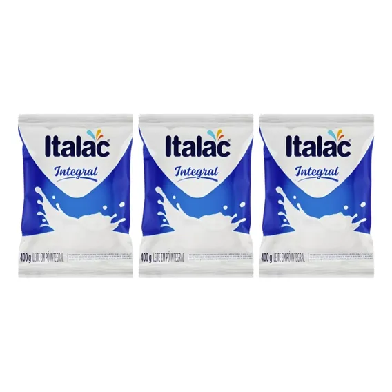 Kit 3 Leite Em P贸 Italac Integral 400g Foto 1